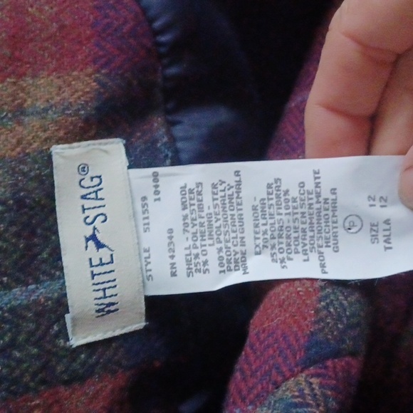 Vintage White Stag Oversized Plaid Blazer Jacket, sz 12 - Picture 6 of 6